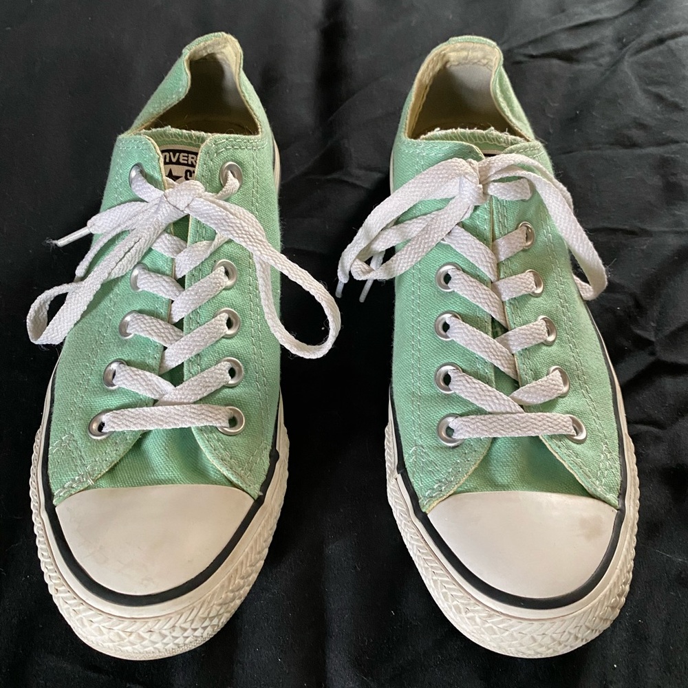 Teal converse sneakers